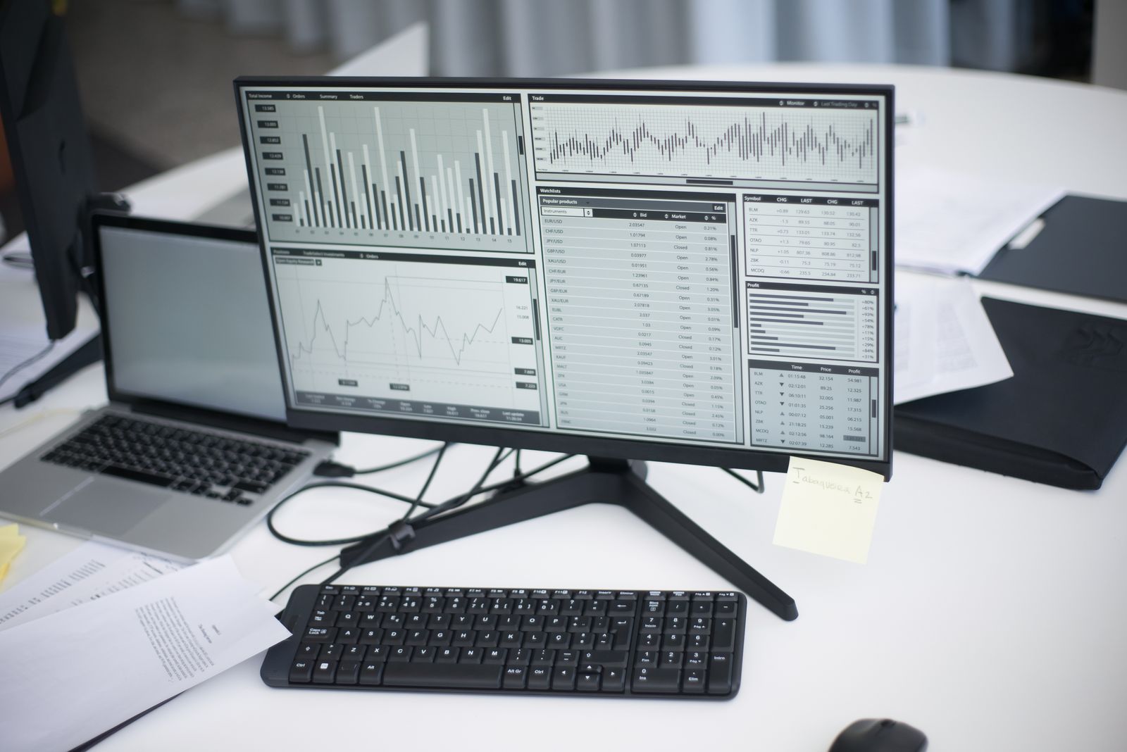 Multiple monitors showing live commerce performance dashboards